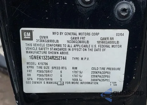 2004 Chevrolet Tahoe Lt z USA, uszkodzony, nr VIN 1GNEK13Z04R252744